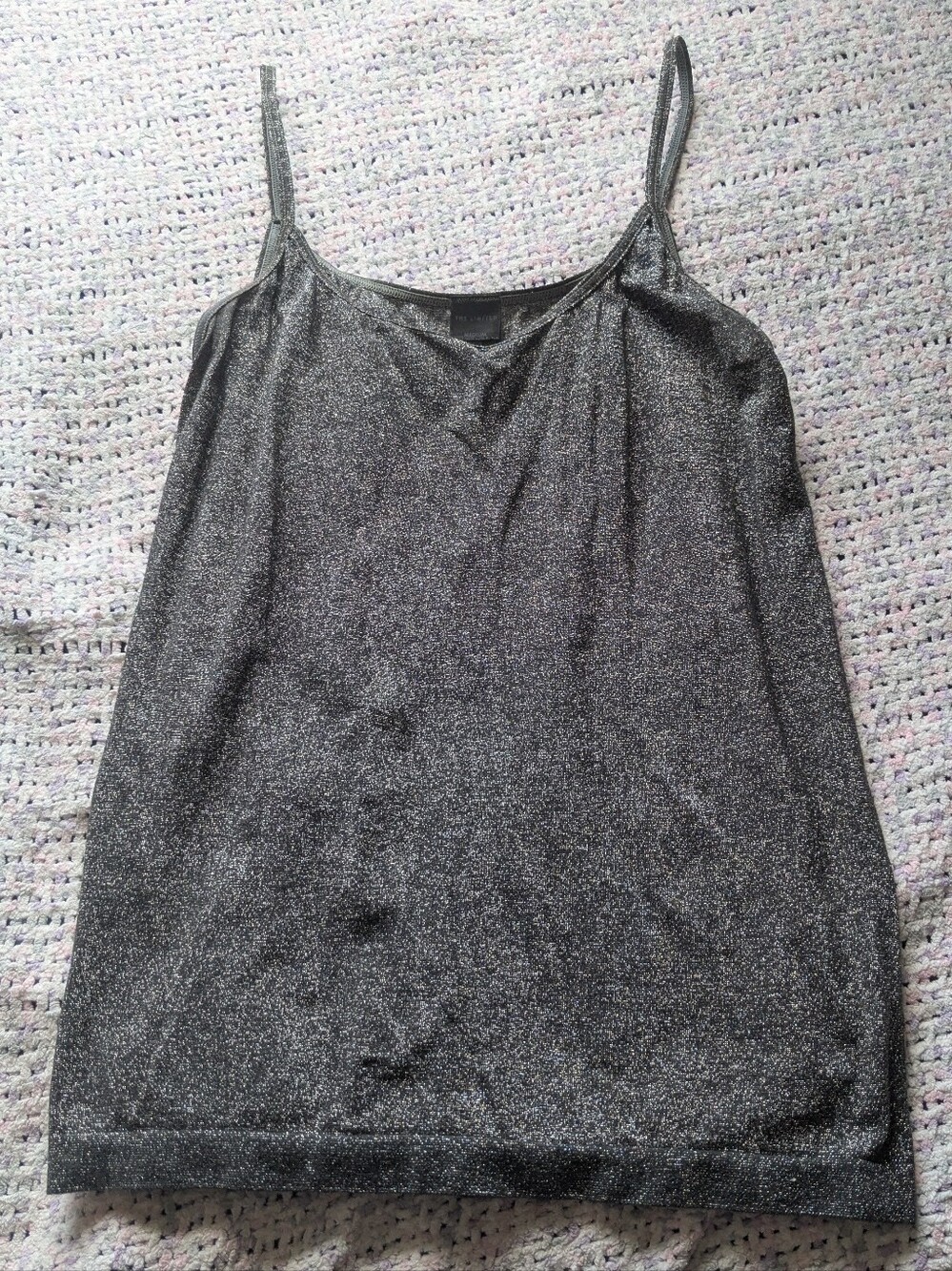 The Limited Silver Metallic Sparkle Cami Top